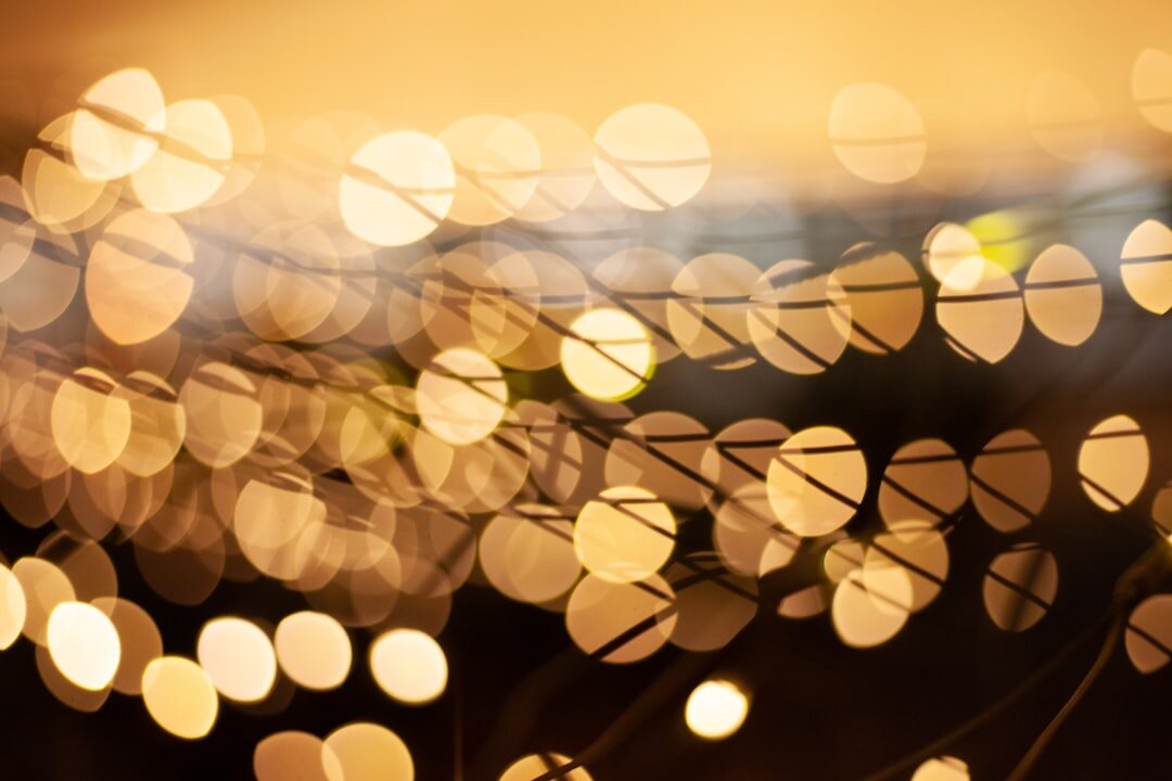Elegant evening event with warm bokeh lights